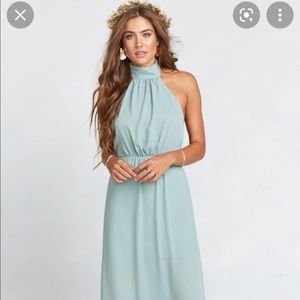 Show Me Your MuMu Collette Halter Maxi Gown - Silver Sage